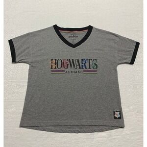 Harry Potter Hogwarts Alumni Ladies Ringer T-Shirt Universal Studios‎ Gray XL